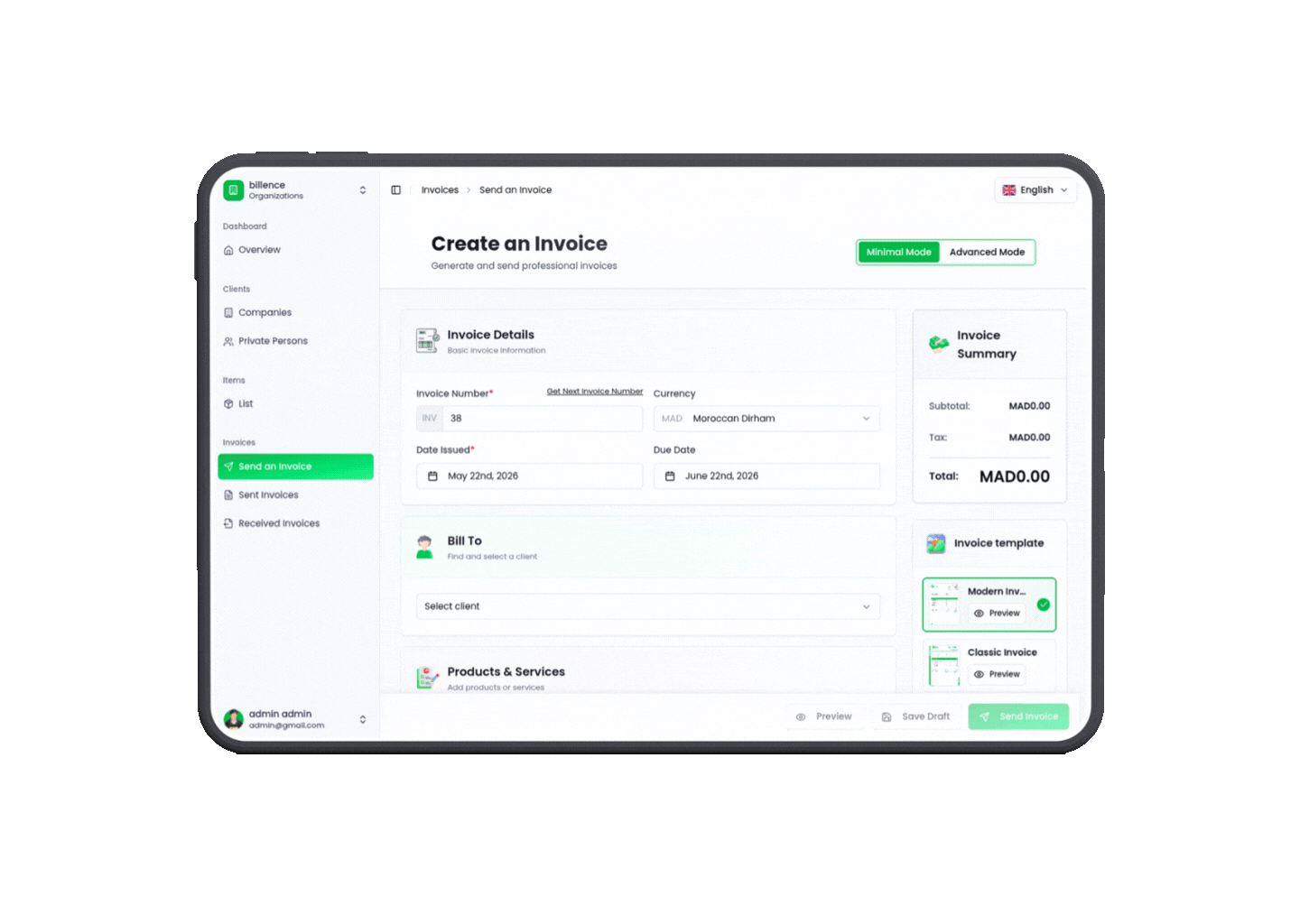 Create invoice